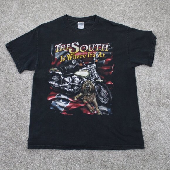 Vintage Tennessee River Tag Shirt Mens Large Black The South is Where its at S/S - Picture 1 of 11